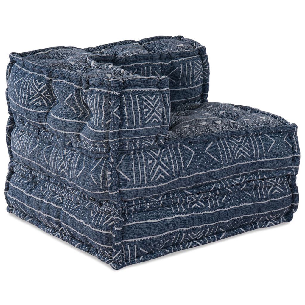 vidaXL Μοδάτος Πουφ Indigo 70x70x54 Υφασμάτινος