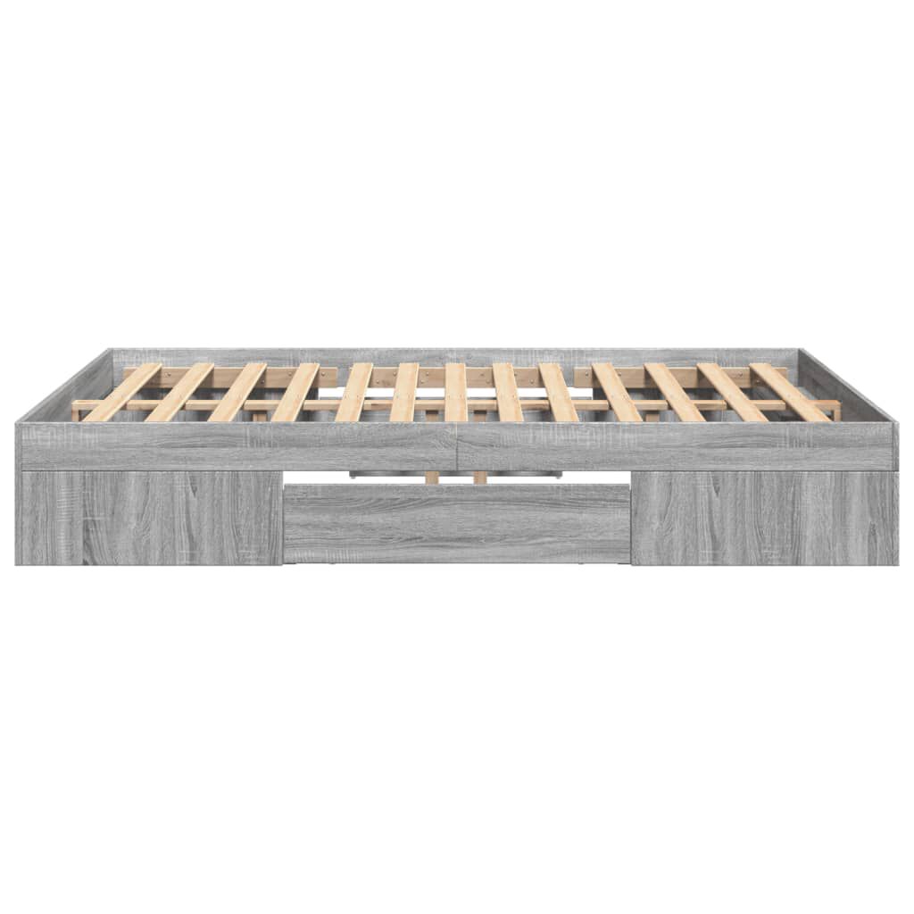 vidaXL Πλαίσιο Κρεβατιού Γκρι Sonoma 120 x 190 εκ. Επεξεργασμένο Ξύλο
