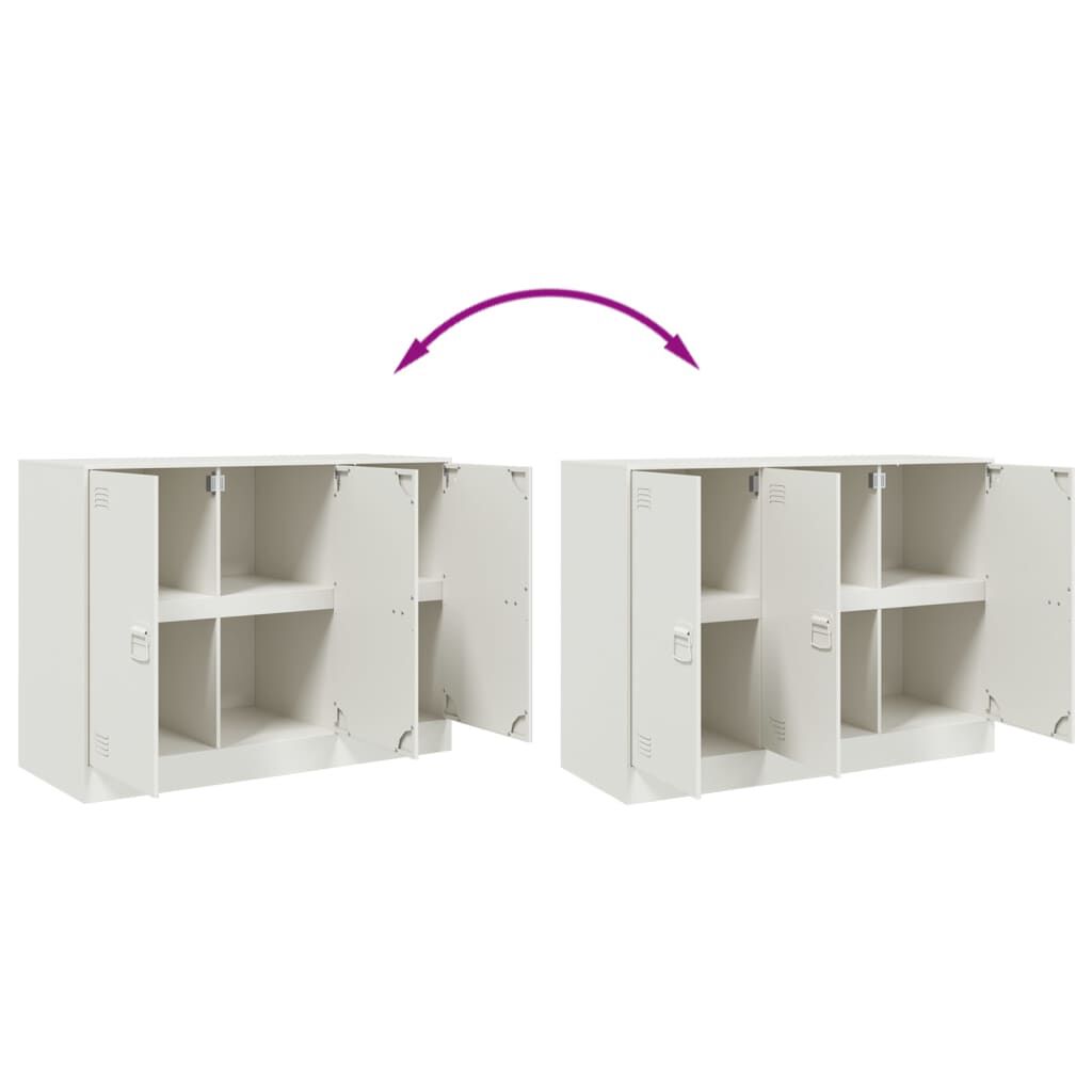 vidaXL Μπουφές Λευκός 99x39x73 εκ. από Ατσάλι