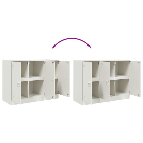 vidaXL Μπουφές Λευκός 99x39x73 εκ. από Ατσάλι