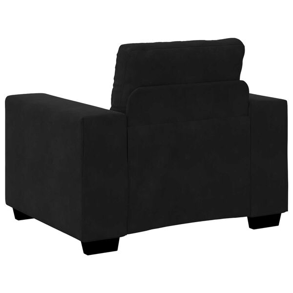 vidaXL Σετ Καναπέ με μαξιλάρι 3 pcs Μαύρο 221 x 78 x 80 εκ Βελούδο