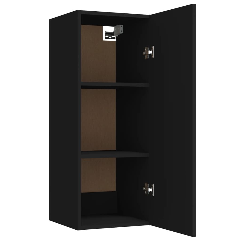 vidaXL Ντουλάπι Τοίχου Μαύρο 34,5x34x90 εκ. Επεξεργασμένο Ξύλο