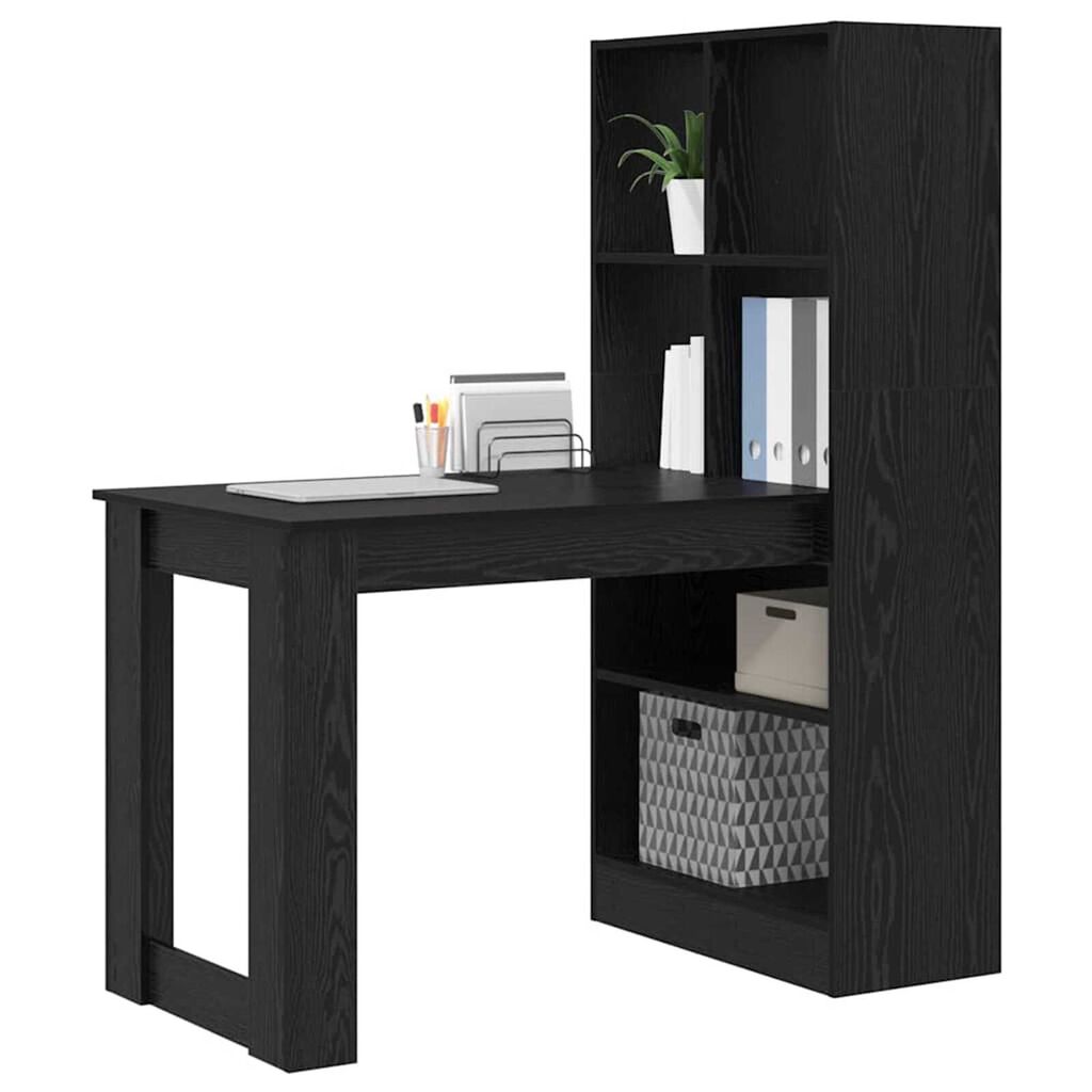 vidaXL Γραφείο Μαύρη δρυς 122 x 67 x 145 εκ. Επεξεργασμένο ξύλο