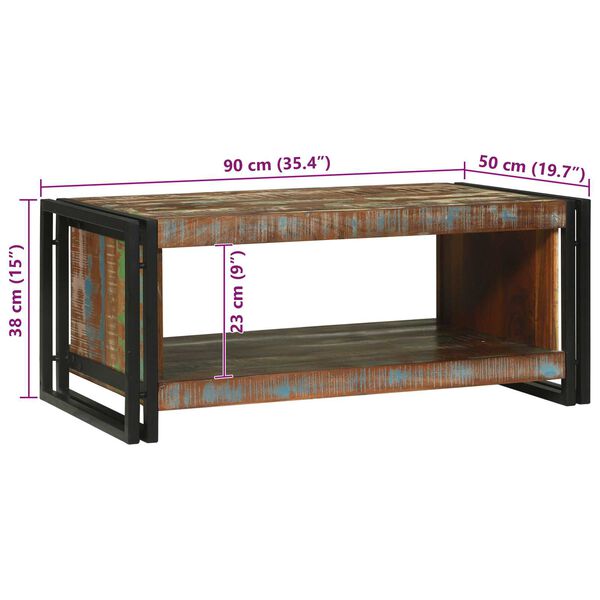 vidaXL Τραπεζάκι σαλονιού 90x50x38 εκ. Μασίφ Ξύλο Ανακυκλωμένο