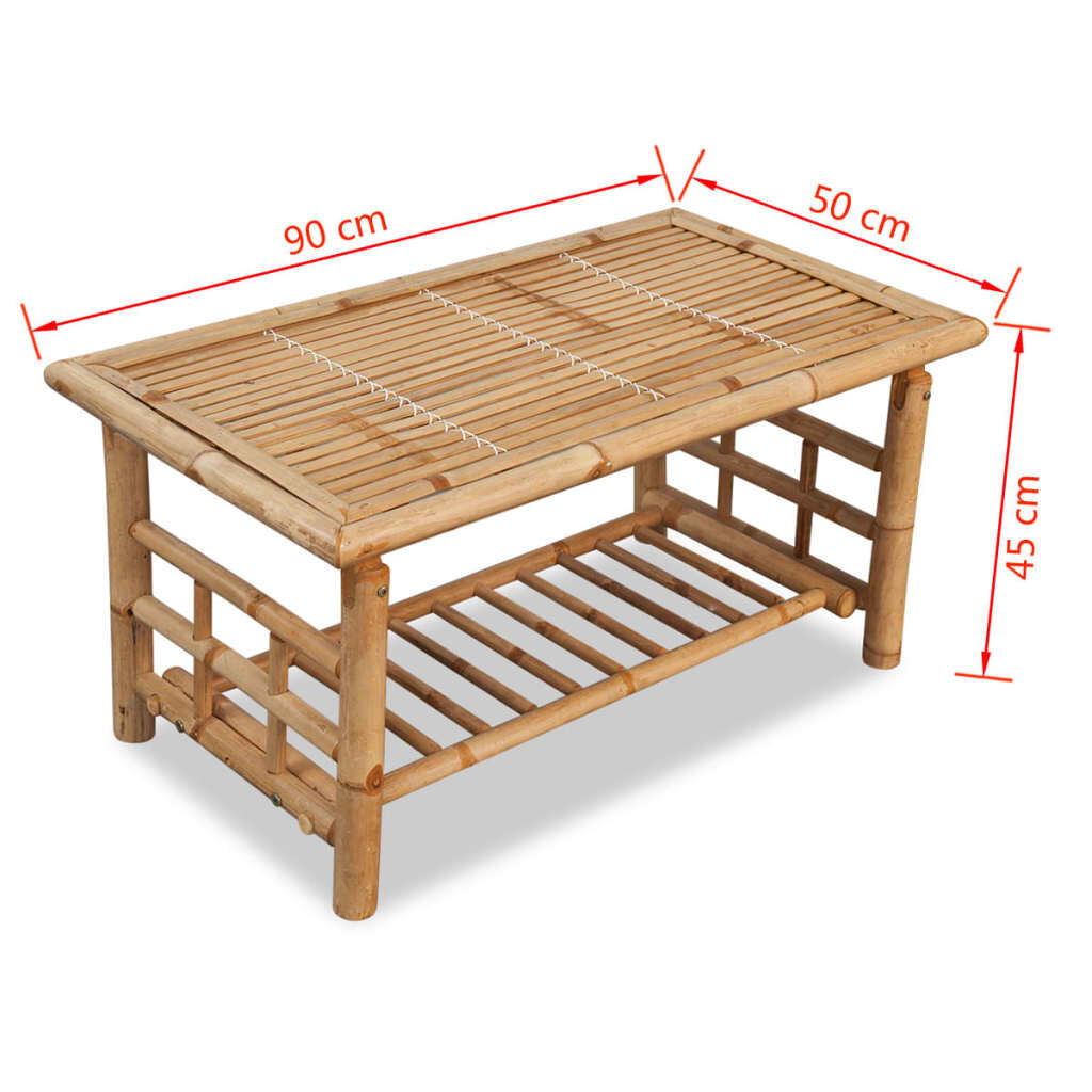 vidaXL Τραπεζάκι Σαλονιού 90 x 50 x 45 εκ. από Μπαμπού
