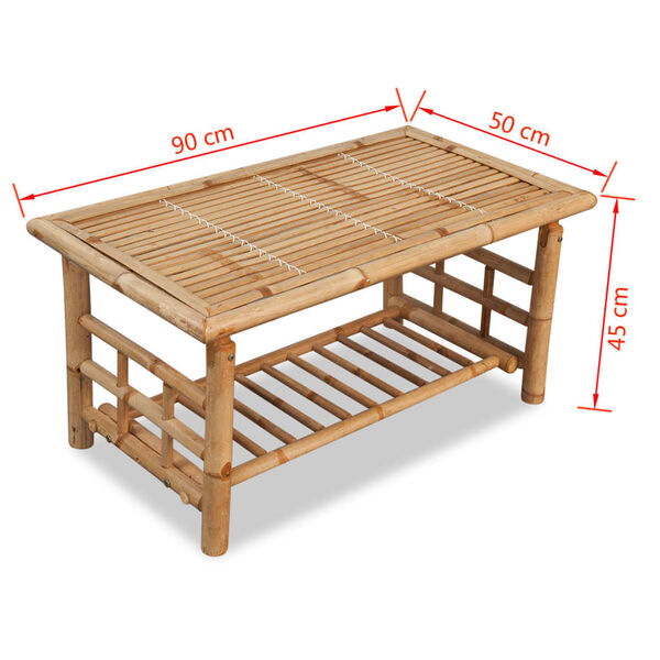 vidaXL Τραπεζάκι Σαλονιού 90 x 50 x 45 εκ. από Μπαμπού
