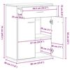 vidaXL Συρταριέρα Γκρι 60 x 30 x 75 εκ. από Επεξεργασμένο Ξύλο