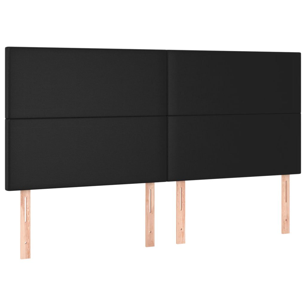 vidaXL Κεφαλάρια Κρεβατιού 4 τεμ. Μαύρο 100x5x78/88 εκ.Συνθετικό Δέρμα