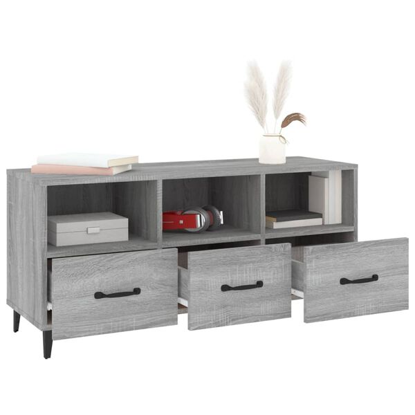 vidaXL Έπιπλο Τηλεόρασης Γκρι Sonoma 102x35x50 εκ. από Επεξεργ. Ξύλο