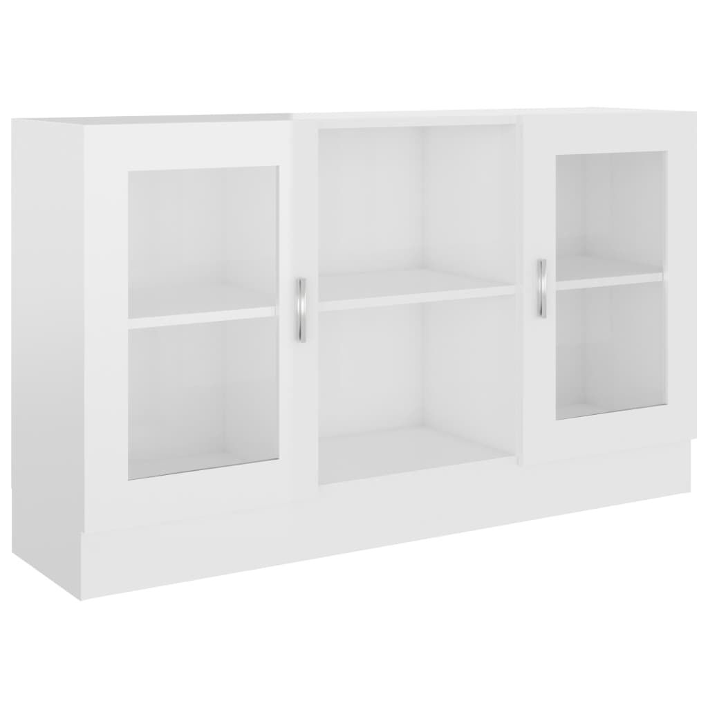 vidaXL Βιτρίνα Γυαλιστερό Λευκό 120 x 30,5 x 70 εκ. από Επεξ. Ξύλο