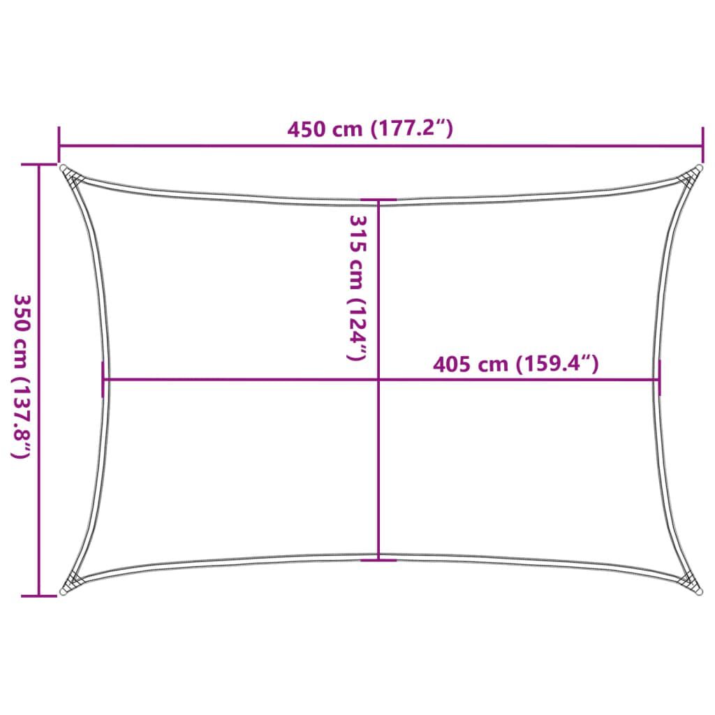 vidaXL Πανί Σκίασης Μπεζ 3,5 x 4,5 μ. από HDPE 160 γρ/μ²
