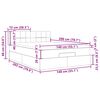 vidaXL Οθωμανικό κρεβάτι με στρώμα & LEDs Σκούρο γκρι 140x200cm Velvet