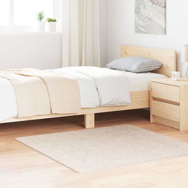 vidaXL Αντιολισθητικό Σαγκί Χαλάκι Κρεμ 120 x 120 cm PP