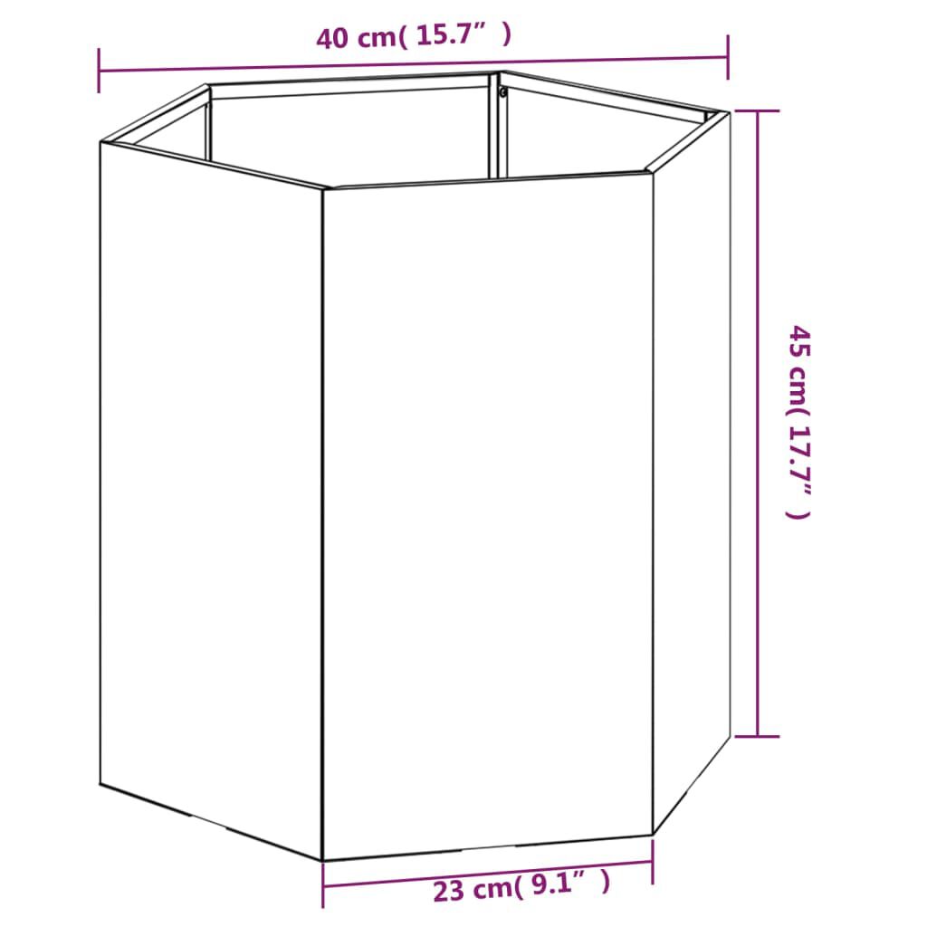 vidaXL Ζαρντινιέρα Σκουρ. 40 x 40 x 45 εκ. Ατσάλι Σκληρυθέν στον Αέρα