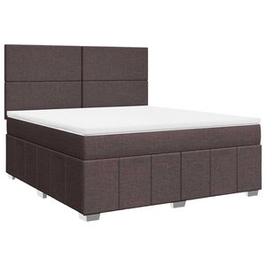 vidaXL Κρεβάτι Boxspring με Στρώμα Σκούρο Καφέ 180x200 εκ Υφασμάτινο