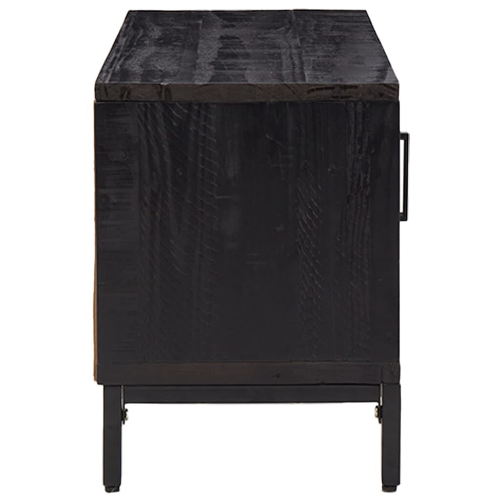 vidaXL Έπιπλο Τηλεόρασης Μαύρο 90 x 30 x 40 εκ. από Μασίφ Ξύλο Πεύκου