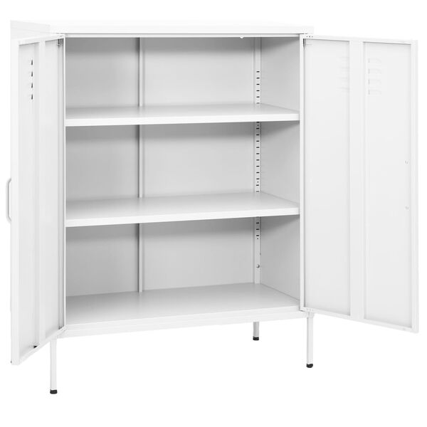 vidaXL Ντουλάπι Αποθήκευσης Λευκό 80 x 35 x 101,5 εκ. Ατσάλινο