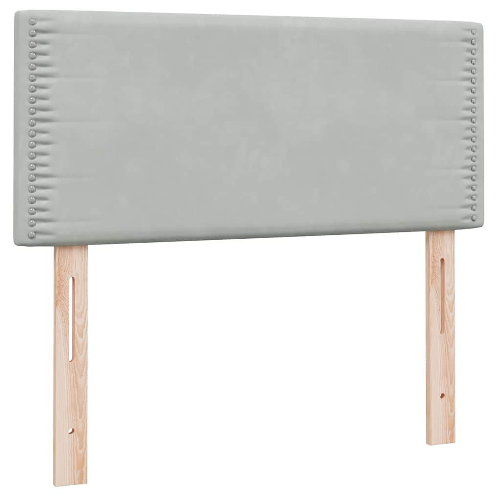 vidaXL Box Spring κρεβάτι με στρώμα ανοιχτό γκρι 90x220 εκ. Βελούδινο