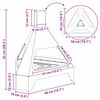 vidaXL Φωτιά Καφέ 50 x 43 x 52 εκ. Ατσάλι σκληρυθέν στον αέρα