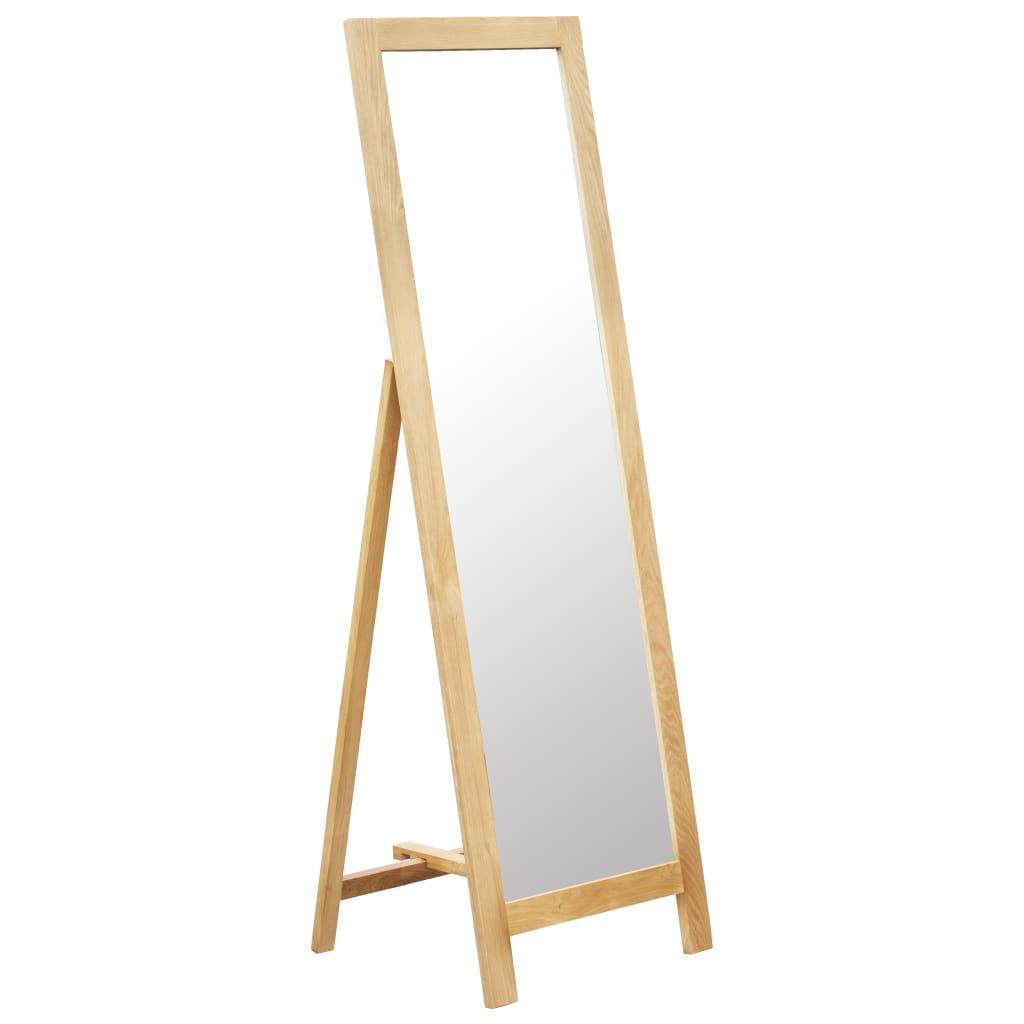 vidaXL Καθρέφτης Δαπέδου 48 x 46,5 x 150 εκ. από Μασίφ Ξύλο Δρυός