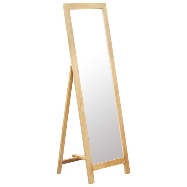 vidaXL Καθρέφτης Δαπέδου 48 x 46,5 x 150 εκ. από Μασίφ Ξύλο Δρυός
