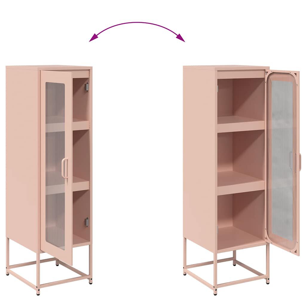 vidaXL Highboard Ροζ 36x39x123 cm Ατσάλι ψυχρής έλασης