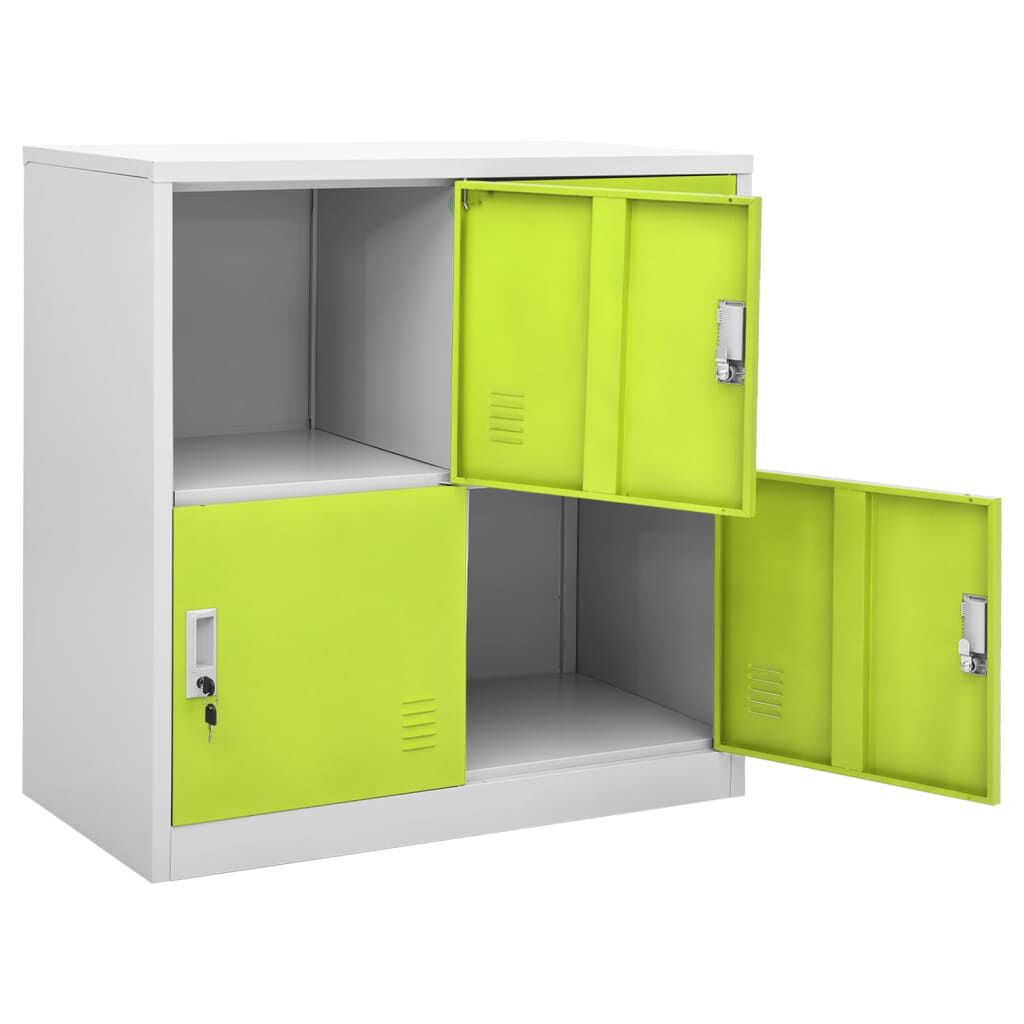 vidaXL Φοριαμοί 2 τεμ. Ανοιχτό Γκρι/Πράσινο 90x45x92,5 εκ. Ατσάλινοι