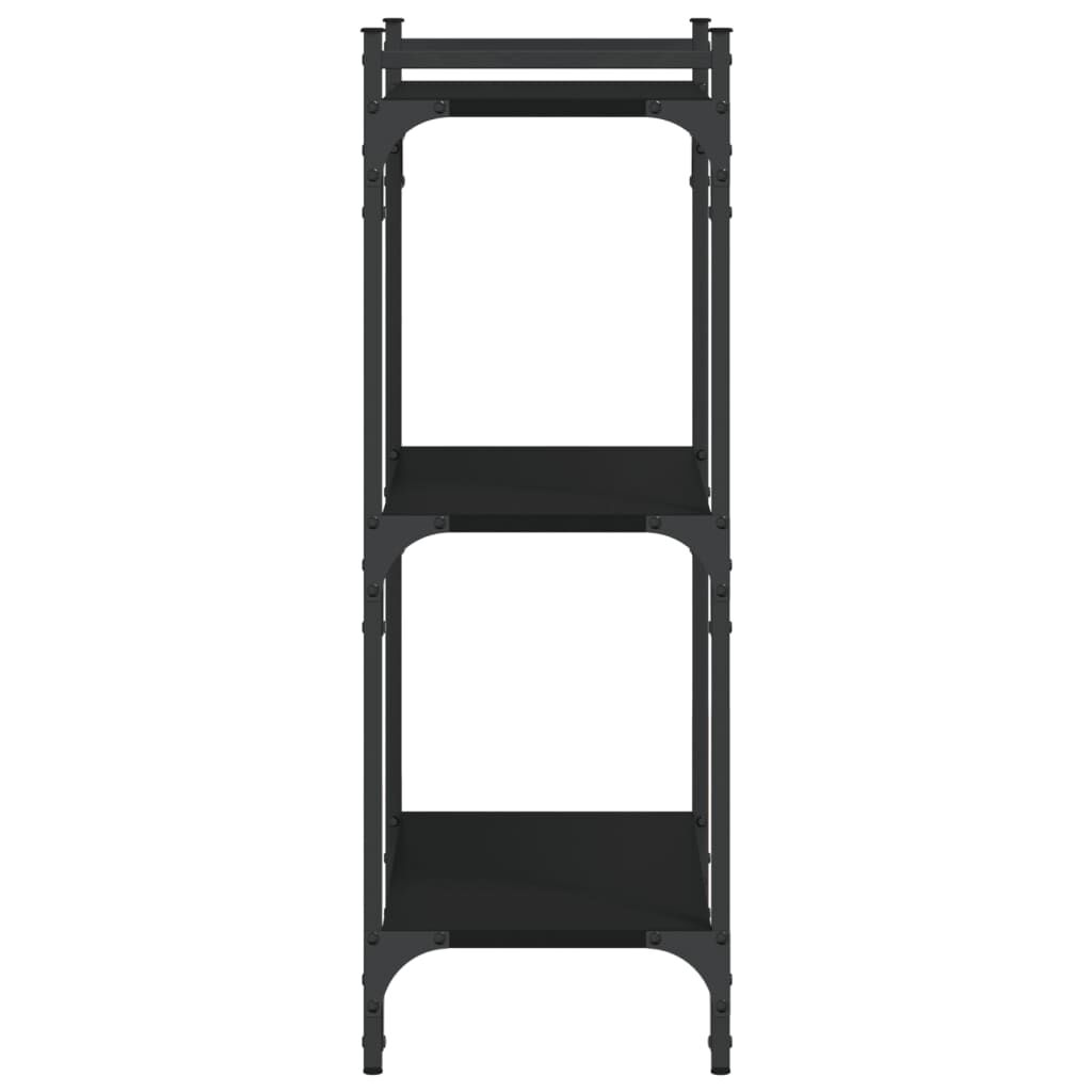 vidaXL Βιβλιοθήκη 3 Επιπέδων Μαύρη 60 x 30 x 86 εκ. από Επεξεργ. Ξύλο