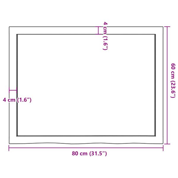 vidaXL Ράφι Τοίχου Σκούρο Καφέ 80x60x(2-6) εκ. Επεξ. Μασίφ Ξύλο Δρυός