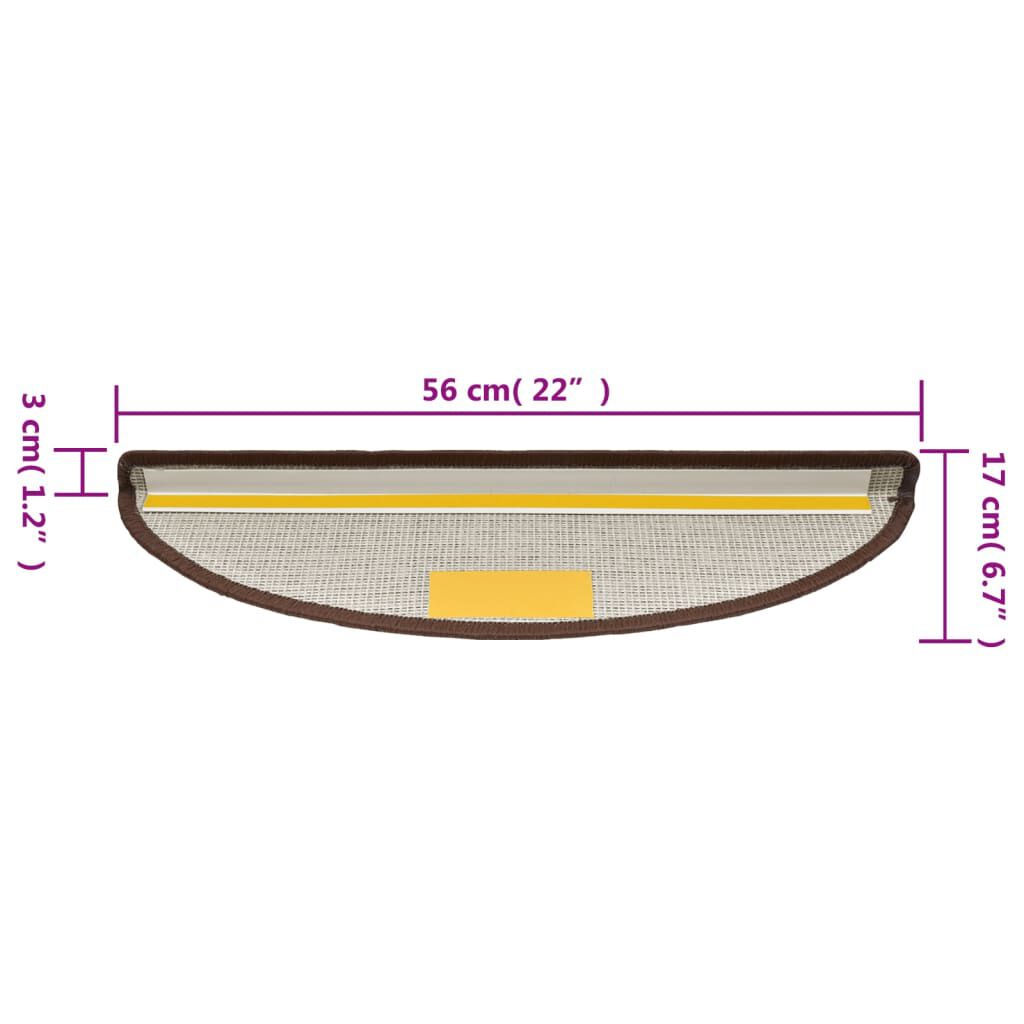 vidaXL Πατάκια Σκάλας 10 τεμ. Coffee Brown 56x17x3 εκ.