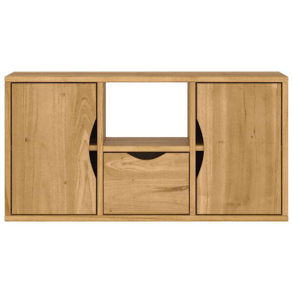 vidaXL Έπιπλο Τηλεόρασης με Συρτάρι ODDA 79x24x40εκ. Μασίφ Ξύλο Πεύκου