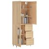 vidaXL Ντουλάπι Sonoma δρυς 69,5 x 34 x 180 εκ. από Επεξεργασμένο Ξύλο