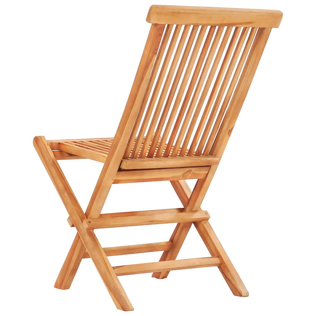 vidaXL Σετ Επίπλων Mπιστρό 3 τεμ. Μασίφ Ξύλο Teak με Μπλε Μαξιλάρια