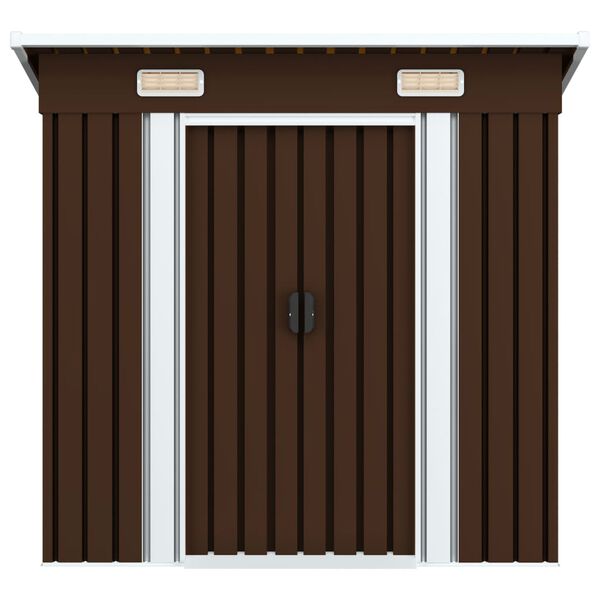 vidaXL Αποθήκη Κήπου Καφέ 194 x 121 x 181 εκ. Ατσάλινη