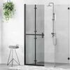 vidaXL Τοίχος ντους Walk-in Μαύρο και σκούρο διαφανές 70 x 190 cm