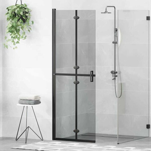 vidaXL Τοίχος ντους Walk-in Άλλο Μαύρο και σκούρο διαφανές 70 x 190 cm