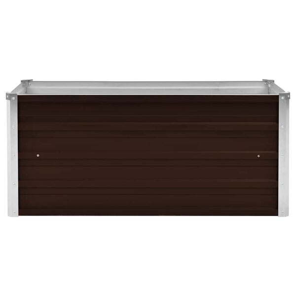 vidaXL Ζαρντινιέρα Υπερυψωμένη Καφέ 100x40x45 εκ. Γαλβανισμ. Χάλυβας