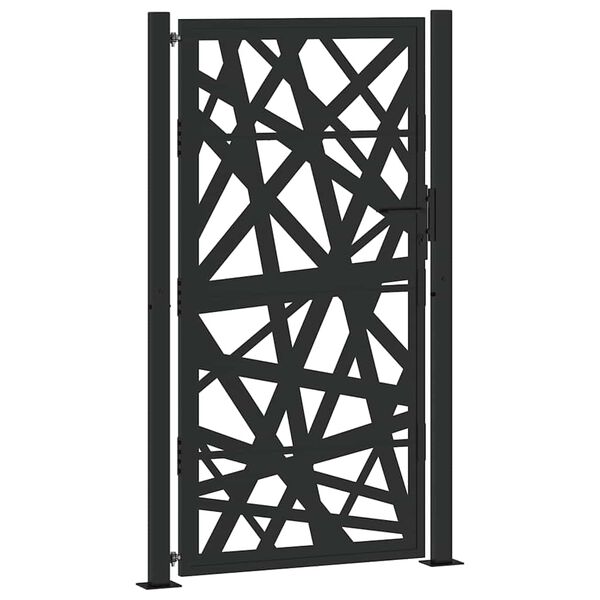 vidaXL Πύλη κήπου Μαύρη 105x180 cm Ατσάλινη ελαφριά σχεδίαση