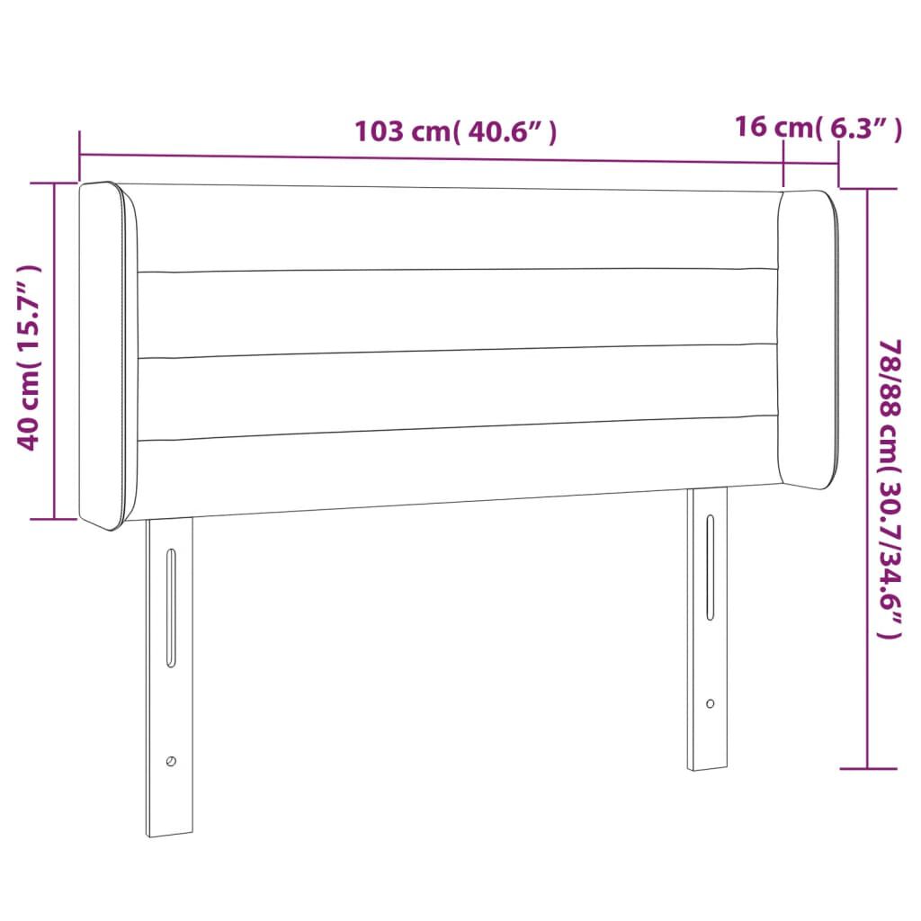 vidaXL Κεφαλάρι με Πτερύγια Ανοιχτό Γκρι 103x16x78/88 εκ. Υφασμάτινο