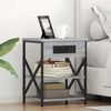 vidaXL Κομοδίνο με Σταθμό Φόρτισης με ράφι 2 pcs Γκρι sonoma