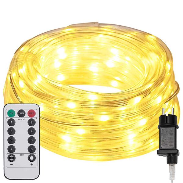 vidaXL Φωτιστικό Συρματόσχοινο με 2400 LED Θερμό λευκό 100 m PVC