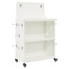 vidaXL Καρότσι εργαλείων με ράφι Λευκό 65 x 35 x 111 εκ Κρύα χάλυβας