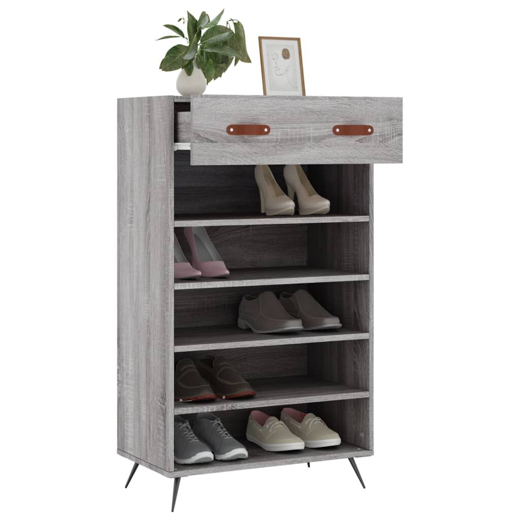 vidaXL Παπουτσοθήκη Γκρι Sonoma 60 x 35 x 105 εκ. από Επεξεργ. Ξύλο