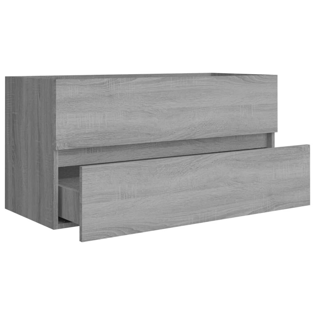 vidaXL Ντουλάπι Νιπτήρα Γκρι Sonoma 90x38,5x45 εκ. Επεξεργασμένο Ξύλο