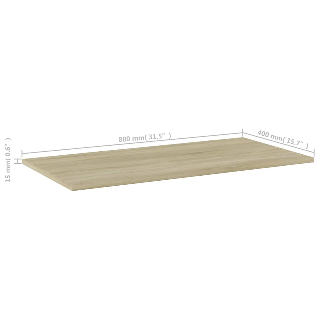 vidaXL Ράφια Βιβλιοθήκης 8 τεμ. Sonoma Δρυς 80x40x1,5 εκ. Μοριοσανίδα