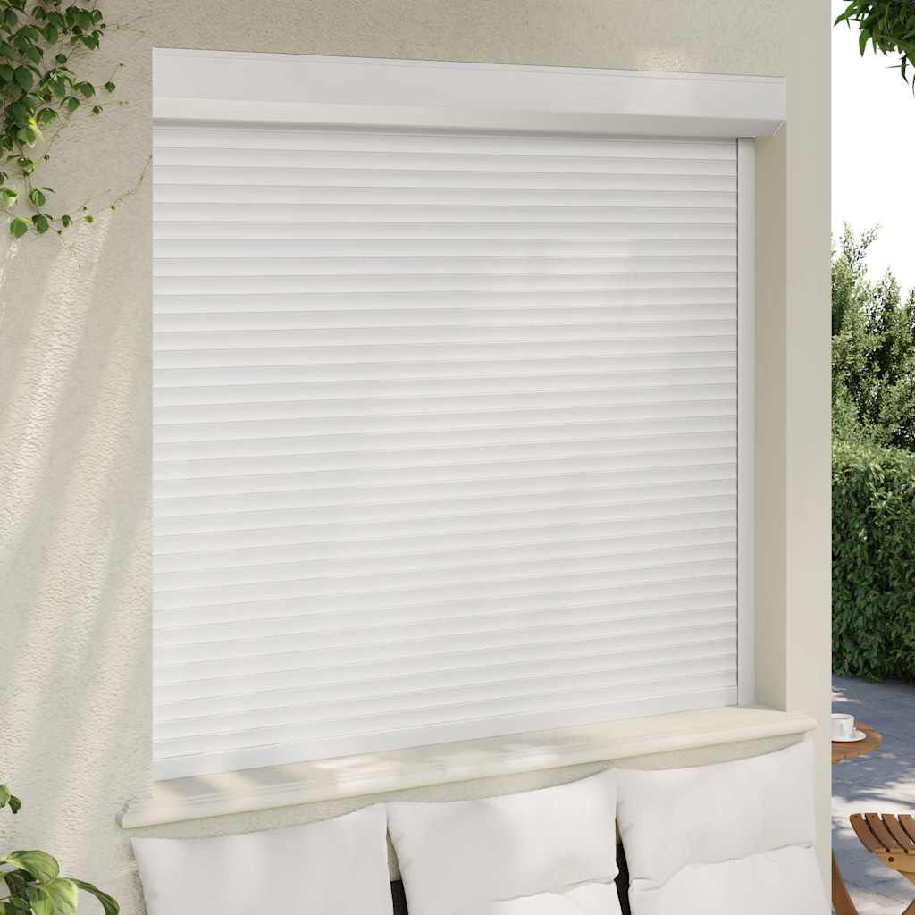 vidaXL Παντζούρι Ρολό Λευκό 160 x 150 εκ. από Αλουμίνιο