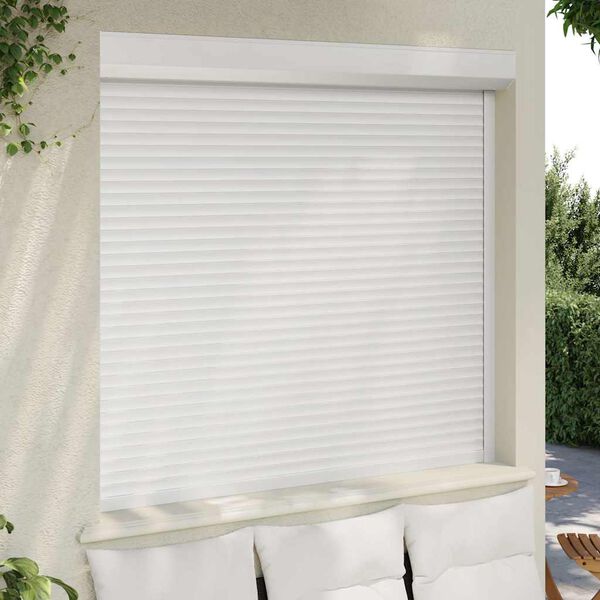 vidaXL Παντζούρι Ρολό Λευκό 160 x 150 εκ. από Αλουμίνιο