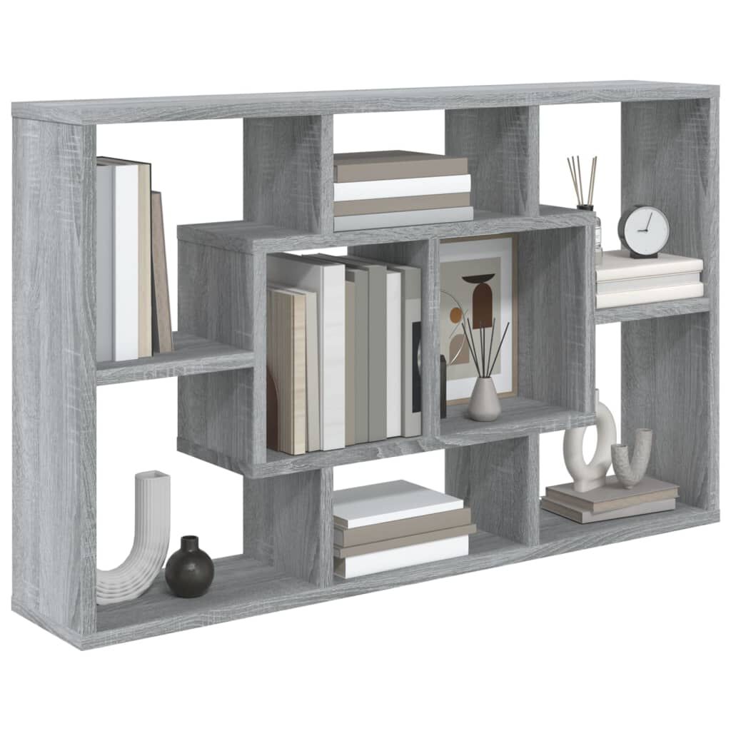 vidaXL Ραφιέρα Τοίχου Γκρι Sonoma 85x16x52,5 εκ. Επεξεργασμένο Ξύλο