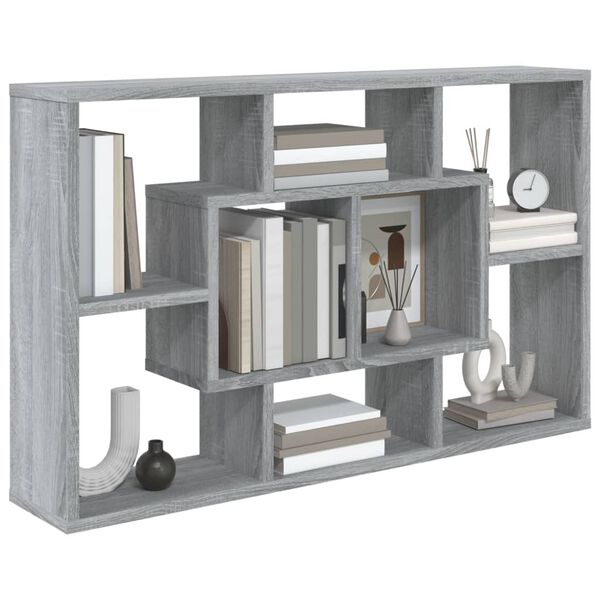 vidaXL Ραφιέρα Τοίχου Γκρι Sonoma 85x16x52,5 εκ. Επεξεργασμένο Ξύλο