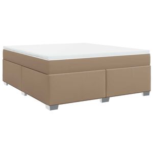 vidaXL Κρεβάτι Boxspring με Στρώμα Καπουτσίνο 180x200 εκ. Συνθ. Δέρμα